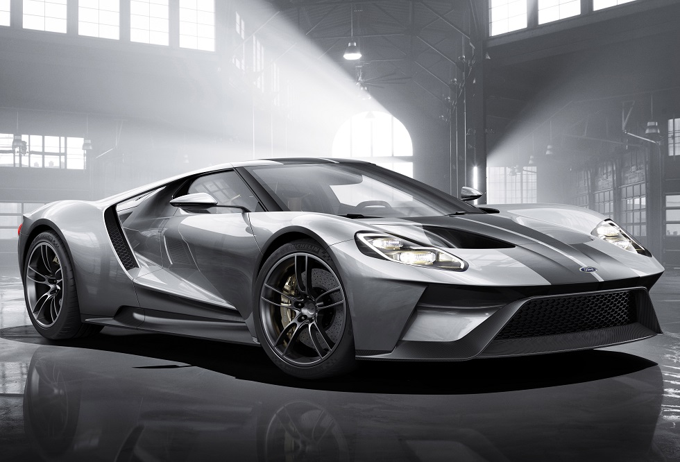 All-new Ford GT in Liquid Silver, L-R, 3/4 Front Shown, February